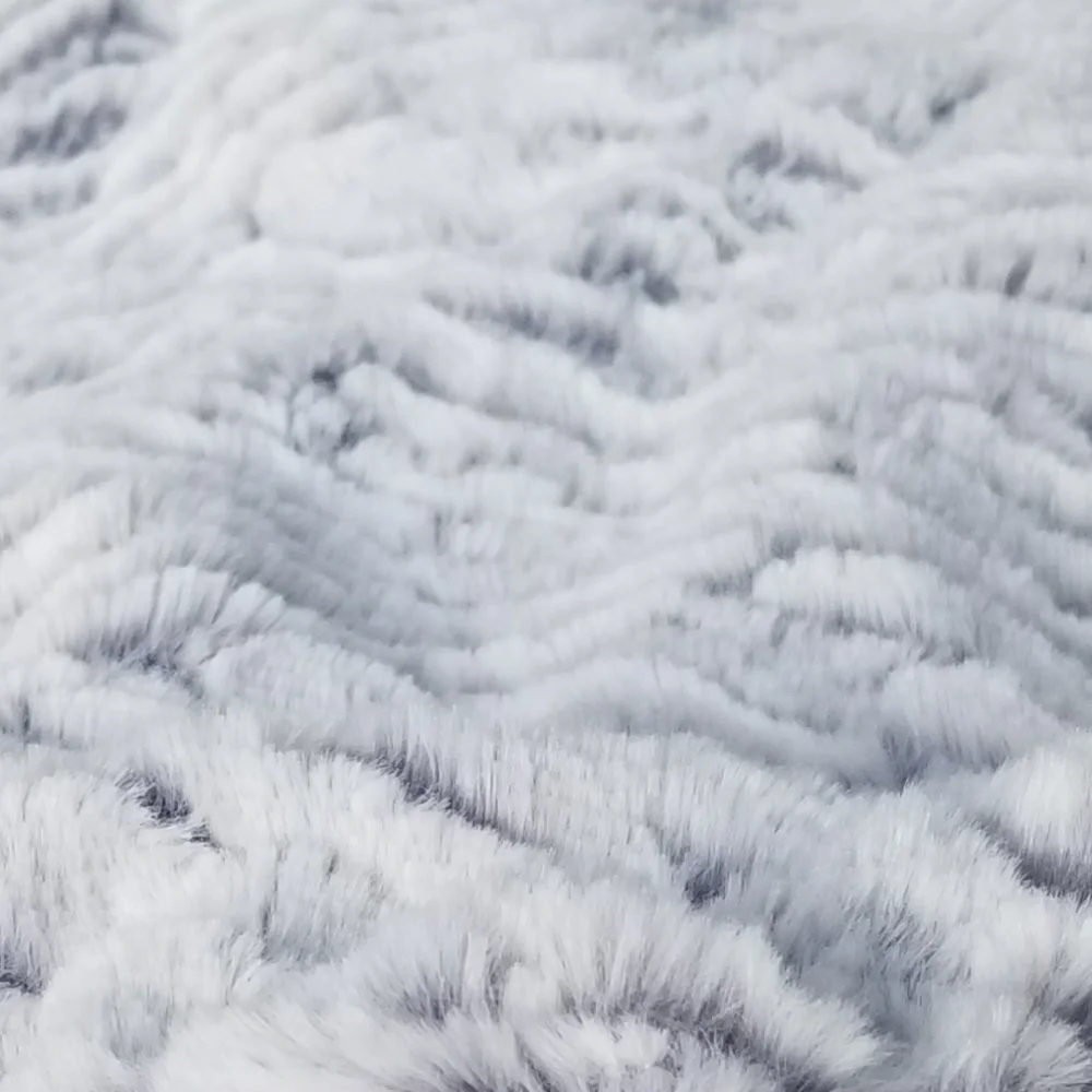Layered Fuzzy Fur Grey And White Drawstring Bag *NEW*